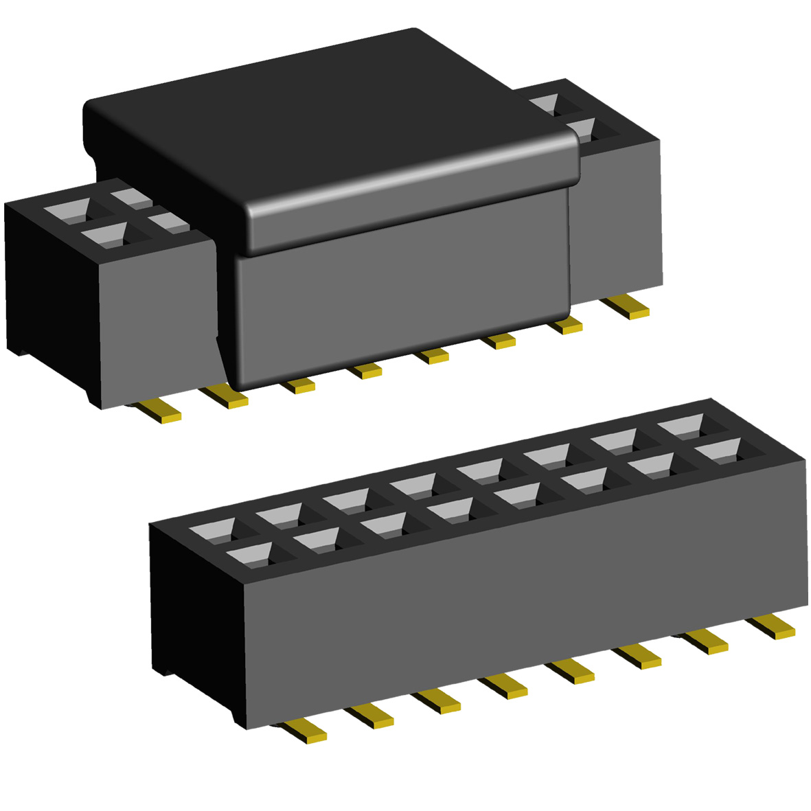 1.00mm PCB Socket Double Rows SMD Type whth Cap